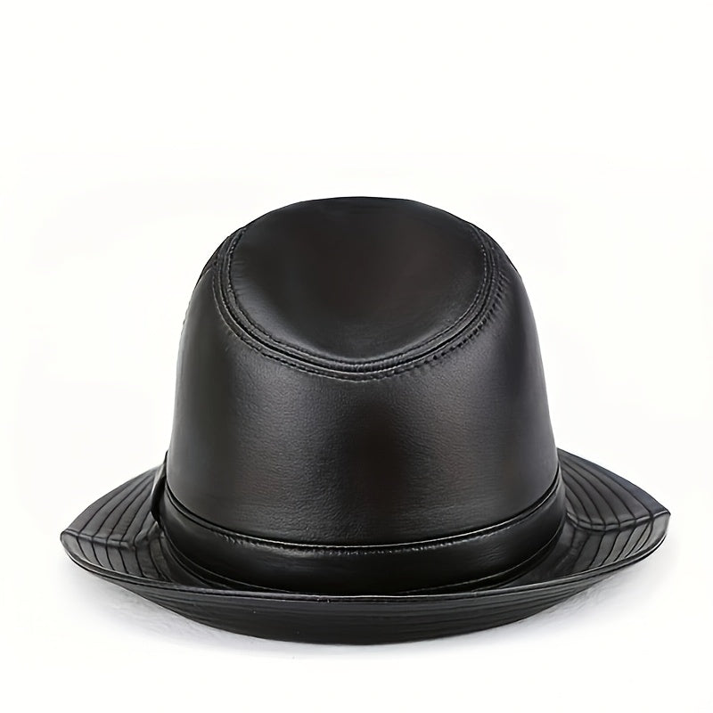 Spring And Autumn First Layer Real Sheepskin HatsMen'S Top HatsGentlemen'S Cowboy BritishJazz HatsMiddle-aged And Elderly Men'S Hats On The Beach