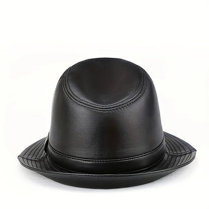 Spring And Autumn First Layer Real Sheepskin HatsMen'S Top HatsGentlemen'S Cowboy BritishJazz HatsMiddle-aged And Elderly Men'S Hats On The Beach