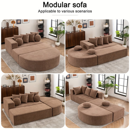 Modular Foam Sofa - No Assembly Required, Easy to Move, Modern Fabric Sofa with No Frame, Deep-Seated Design, Plush Cushions, Memory Foam Filling