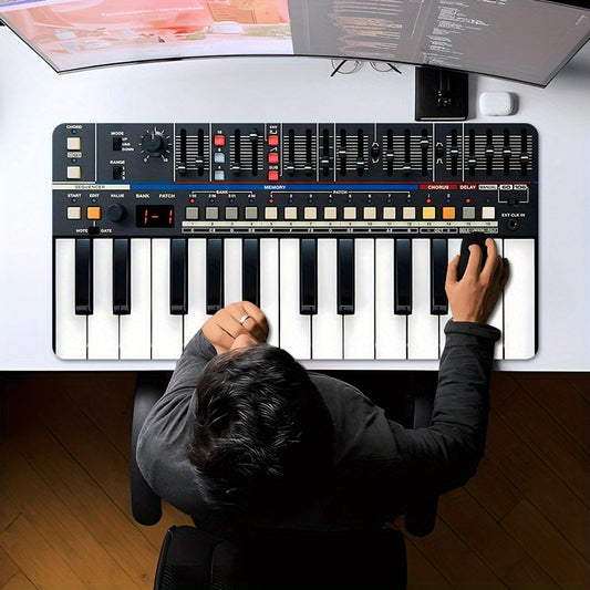 Extra Large Extended Synth Keyboard Mouse Pad - Non-Slip Desktop Mat (35.4x15.7 inches) - Full Keyboard Layout with Controls - Suitable for Music Producers, DJs, DAWs like Ableton