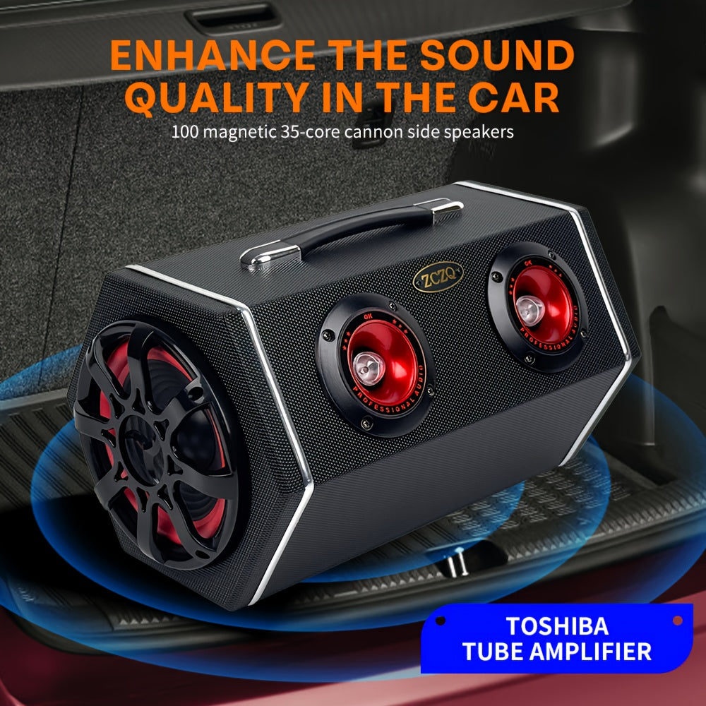 Car Diamond Leather Car Subwoofer - MAX.500W 6-inch - 12V High Power Speaker - RMS.80W Rubber Bass Flute + 2 Color Lights - Exquisite Sound High - Stun Bass - Soundproof Evenly - Vehicle Audio Modification - Improve Sound P60