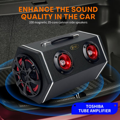 Car Diamond Leather Car Subwoofer - MAX.500W 6-inch - 12V High Power Speaker - RMS.80W Rubber Bass Flute + 2 Color Lights - Exquisite Sound High - Stun Bass - Soundproof Evenly - Vehicle Audio Modification - Improve Sound P60