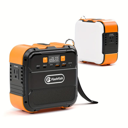 Flashfish 200W Portable Power Station, 45000mAh Solar Generator with // Outlets, Lithium Battery Pack for CPAP, Camping, Home Emergency Backup, Solar  Compact & Lightweight Design,F Overload & Overheat, 166Wh Capacity, 110V-1