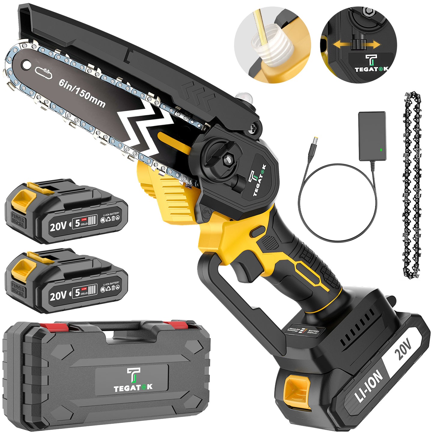 12 Inch Wireless Electric Chainsaw, Equipped With Large Capacity Battery And Fast Charger, Brushless Motor, Portable Handheld Pruning And Shearing Machine, Suitable For Home And Gardening Use