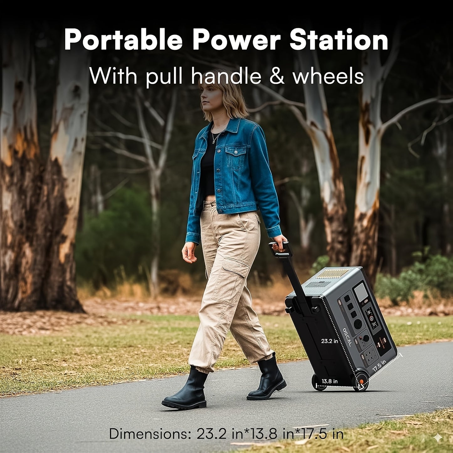 OSCAL 3600W Solar Power Station with 3600W Expansion Battery, Electricity Generator for Home Backup, Emergency Outdoor Camping (PowerMax 3600+BP3600) Comes with A Bonus 30W Solar Panel, Offgrid Living, Portable Power Supply,