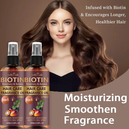 Set of 2 No-Rinse Hair Serum Oil Sprays Featuring Batana And Rosemary, Designed for Quick Volumizing, Smoothing, And Frizz Management. Eliminate Dryness And Split Ends While Providing Heat Protection, Addressing Various Hair