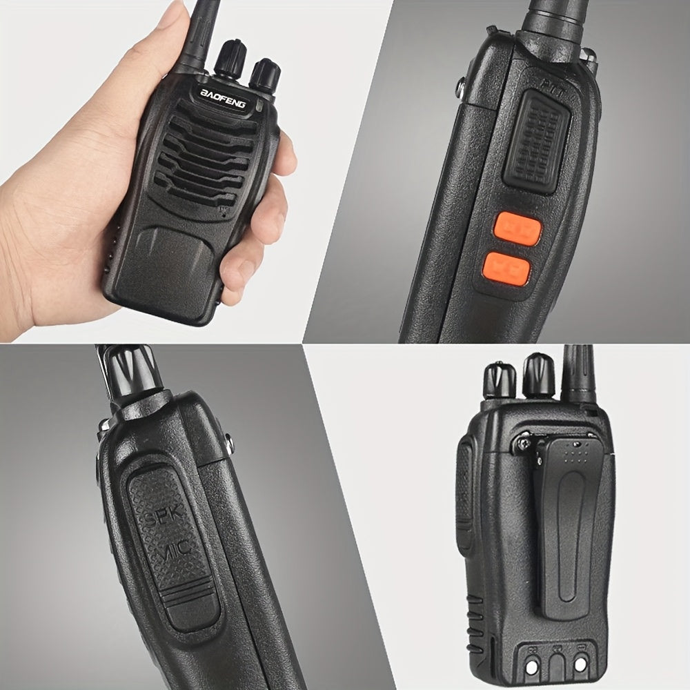 [Walkie Talkie | Portable] Buy 2 Get 2 Free Portable Walkie Talkies | 16 Channels Rechargeable Handheld Two Way Radios | Long Range for Adults with Earpieces, Outdoor Equipment Supports Camping Hiking Hunting