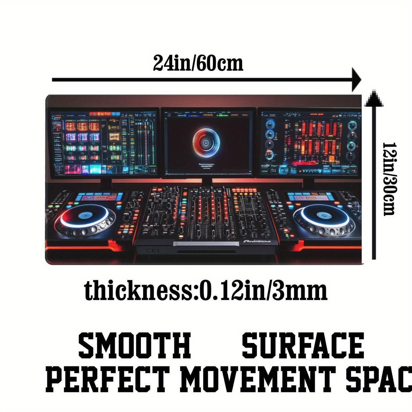 Pro DJ Mouse Pad, Designed Like Traktor Kontrol S4 MK3 - Illuminated Buttons, Jog Wheels, And Digital Display | Washable Non-Slip Rubber Base | Perfect for Music Production And Home Studios, DJ Accessories