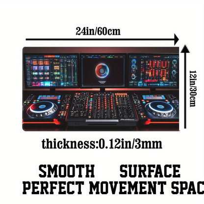 Pro DJ Mouse Pad, Designed Like Traktor Kontrol S4 MK3 - Illuminated Buttons, Jog Wheels, And Digital Display | Washable Non-Slip Rubber Base | Perfect for Music Production And Home Studios, DJ Accessories
