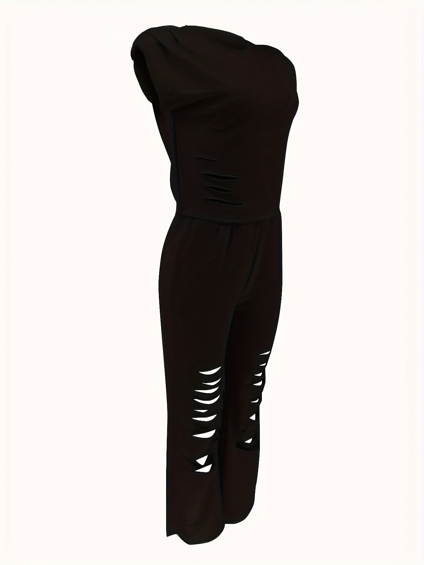 Distressed Burnt-Out Set - Women's Sleeveless Sweatshirt and Pants