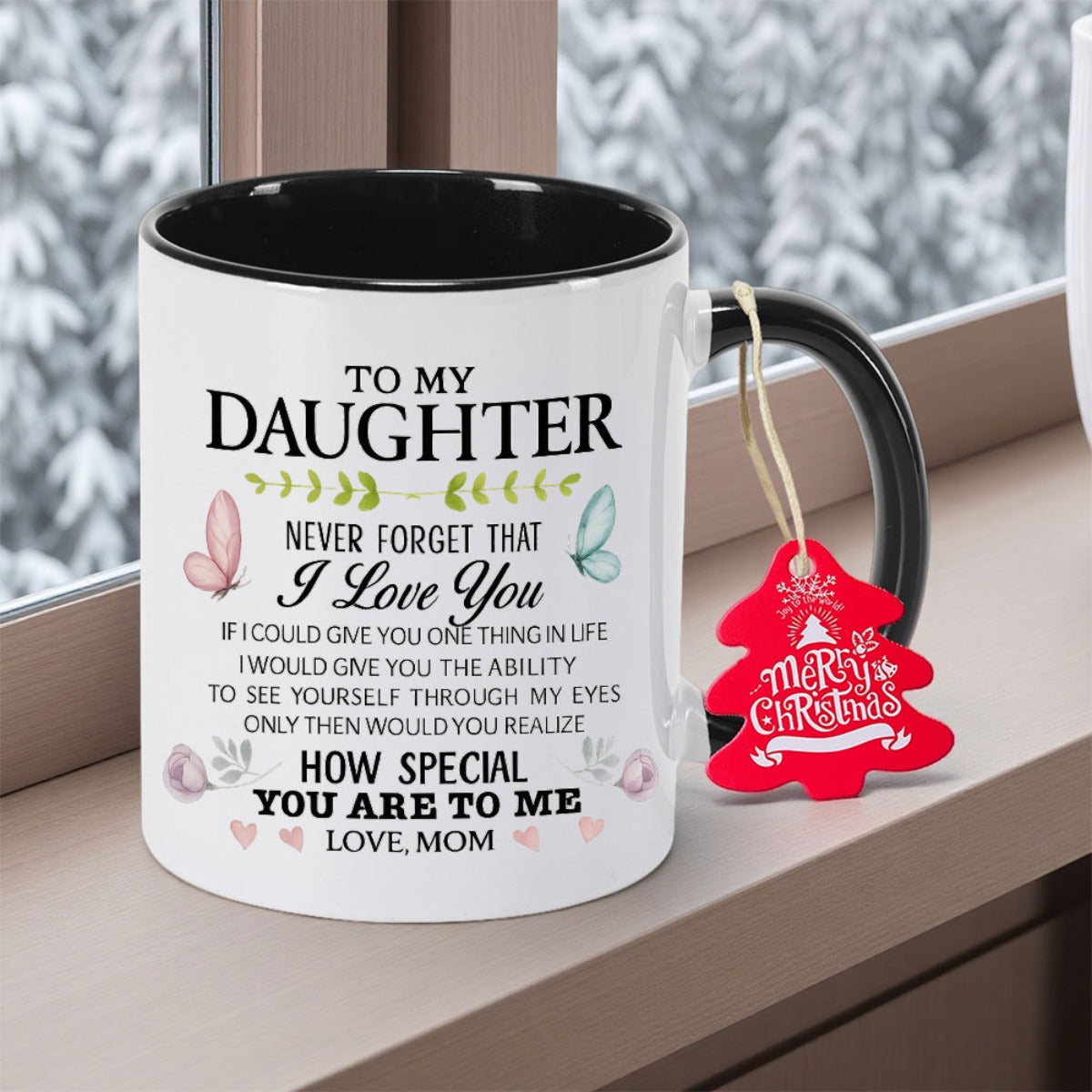 A Gift for My Daughter 11oz 350mlCeramic Coffee Mug Coffee Cup Perfect Gift for Any Occasion Teacup Living Room Tabletop Souvenir Collection Piece for Teachers Present Thanksgiving Gift for Friends High Quality Ceramic New Ye