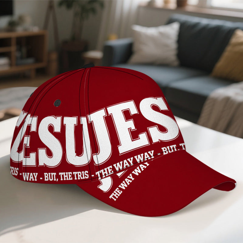 1pc Jesus The Way, Truth & Life Print Baseball Cap - Adjustable Snapback Hat with Vibrant Full-Body Design, Durable Polyester for Running, Sports, Streetwear - Ideal for Halloween, Christmas, Thanksgiving, Running Headwear, F