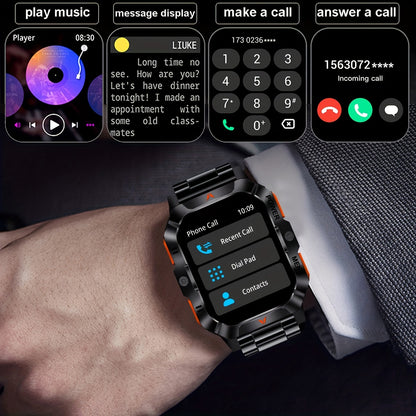 COIUSOR 2.01-inch Smartwatch Built-In LED Flashlight, with Wireless Calling Function, IPS HD Display, 100+ Sports Modes, Outdoor Sports, Fashionable Smartwatch, Wireless Calling/Answering Phone, Message Reminders, Step and Ca