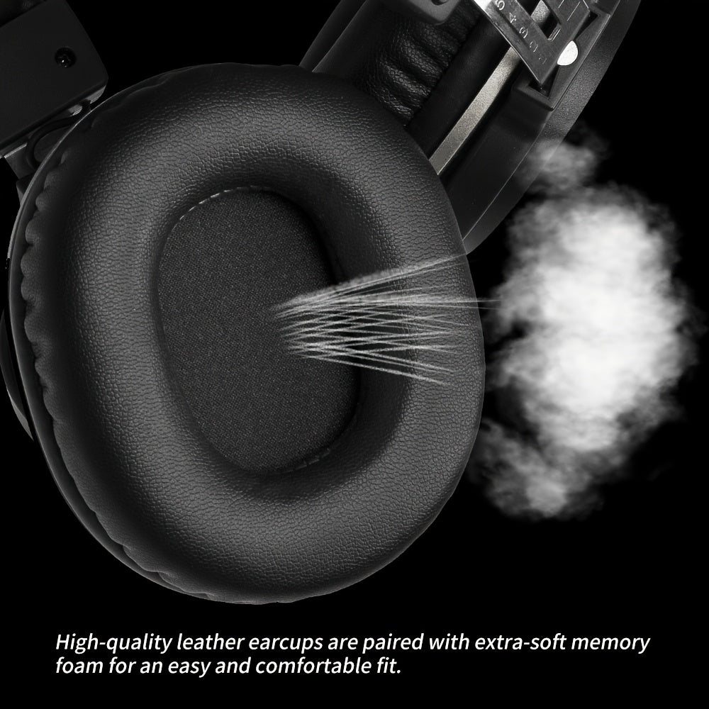 HP60 Professional DJ Monitor Headphones Closed-Back Headphones with 3.5mm + 6.35mm Plug, Rich High Treble, Suitable for DJs, Recording Studios, and Music Production Equipment, Studio Headphones, Closedback Design, Durable Hea