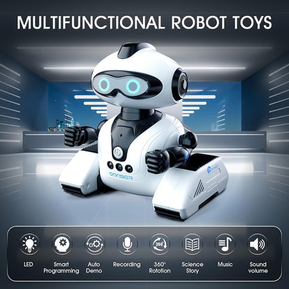 Gesture Sensing Robot With Storytelling, Singing And Dancing Functions, MultitaLight Beigeg, Performance/ Editing Programming And Other Features, Suitable As A Birthday Gift For Kid