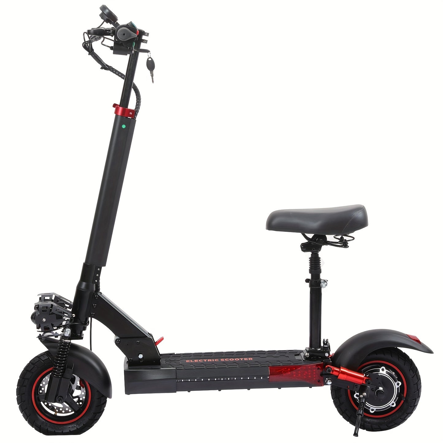 Foldable Electric Scooter with Detachable Seat & 10" All-Terrain Vacuum Tires - 48V15Ah/55KM Range, 50KM/H Speed, Dual Disc Brakes, Heavy-Duty e-Scooter for Off-Road, Commuting, Hills - Global Voltage ( Plug)