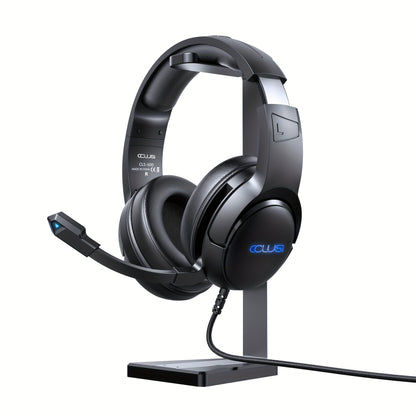 COLUSI C600 Wired Gaming Headset with Hidden-Type Microphone, One Key Mute Over Ear Headphones with 3.5mm Audio Jack RGB Light, Noise Cancelling, Volume Control, Closed-back Design, Compatible With Laptop, Gaming Headset, Lap