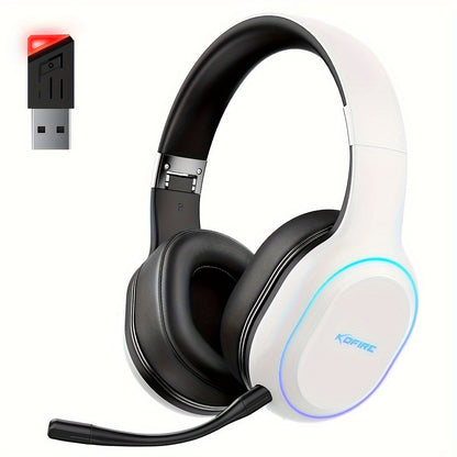 KOFIRE UG-05 2.4GHz Wireless Gaming Headset, Over-Ear Headphones With Vibration Feedback, Noise-Canceling Microphone, And LED Lights, Wireless Headphones For Nintendo Switch, PC, PS5, PS4