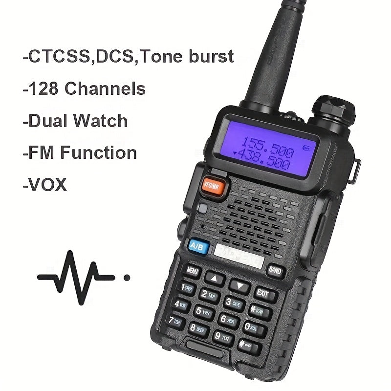 2 Baofeng Walkie Talkies, Handheld Rechargeable Two-way Radio, Long-distance Portable Radio with Speaker Microphone Programming Cable And NA-771 Long Antenna, Suitable for Travel, Survival, Hiking, Cycling, Work, Camping, Fis