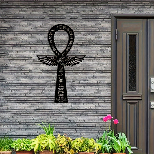 1pc Room Decor Iron Ankh Wall Art - Egyptian Hieroglyphic Symbol, Nile River Ankh, Ancient Egyptian Decor, Spiritual Key to Life - For Home Decor Enthusiasts & Spiritual Seekers - Perfect Gift for Housewarming & Birthday