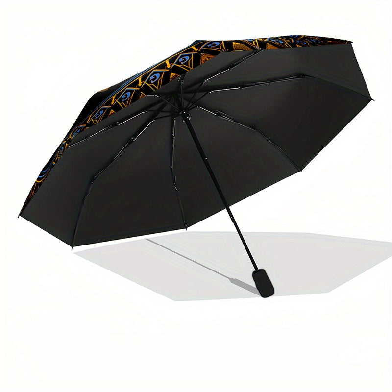 Masonic Symbol with Compass and Square - Portable Folding Umbrella 8 Bone Umbrella Suitable for Travel Outdoor Foldable Umbrella Compact Umbrella Daily Essentials Birthday Gift Christmas Present 7A63