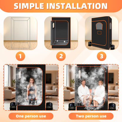 Portable Home Sauna Tent& Steam Sauna Box- Full-Body Steam Bath Cabin, No- Setup, Easy Assembly, Detox&, Large Portable Design(70.8"x31.5"x31.5") for/Outdoor Use, Family-Friendly Sweat Lodge