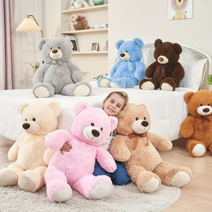 MorisMos Giant Teddy Bear Stuffed Animal 3 Ft, 36 In Large Teddy Bear For Shower Decor, Soft Big Stuffed Animal Plush Toy For Kid Birthday Christmas Girlfriend Valentines Gift, Beige/Cream