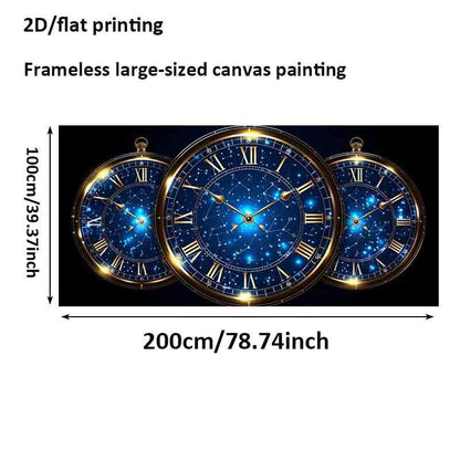 1pc Extra Large Modern Celestial Wall Art Poster - Timeless Constellations Canvas Print with Roman Numerals, Deep Blue & Golden Accents - Frameless Large Wall Decor for Living Room, Bedroom, Office - Easy Hanging Installation