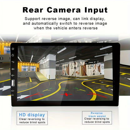 Single 1 Din 9-Inch Car MP5 Player Car Stereo Radio 2.5D HD 1080P Touch Screen Autoradio Support Mirror Link FM AUX Function with External Microphone+Rear View Camera Car
