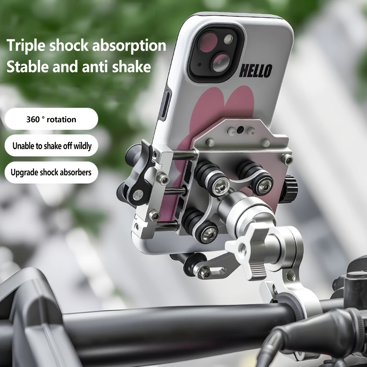 [Riding Phone Bracket] Outdoor Riding Bracket, Motorcycle Mobile Phone Navigation Bracket, Can Rotate 360°, Shock Absorption And Anti Shake, Electric Bicycle Takeaway Bracket, Car Delivery Knight Special Fixed Bracket, Multi