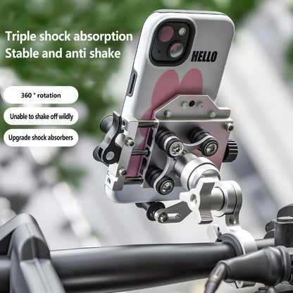 [Riding Phone Bracket] Outdoor Riding Bracket, Motorcycle Mobile Phone Navigation Bracket, Can Rotate 360°, Shock Absorption And Anti Shake, Electric Bicycle Takeaway Bracket, Car Delivery Knight Special Fixed Bracket, Multi