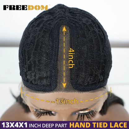 FREEDOM 28 Inch Straight Synthetic Lace Front Wigs For Women Ombre Brown Blonde Highlight Layer Cosplay Lace Wigs Heat Resistant