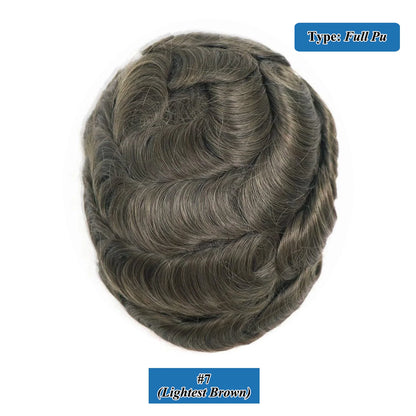 Single Knots Ultra-Thin Skin Toupee for Men Male Hair Prosthesis Premier Toupee Men's Wig 100% Human Hair Replacement System