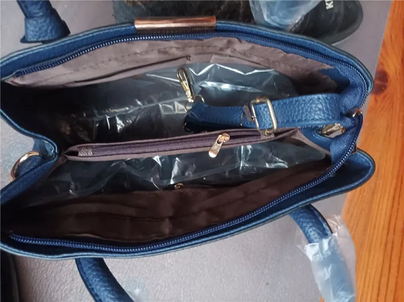 Women Solid Color Handbag Elegant Leather Large Capacity Messenger Pack For Women 2023 New Handbags For Women Daily Shoulder Bag