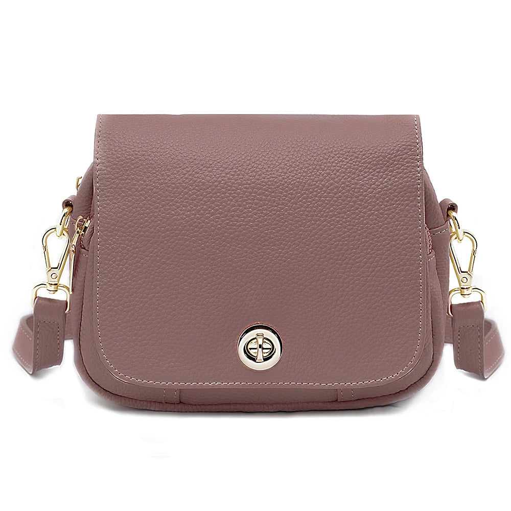 Zency Women Soft Leather Elegant Small Handbags Roomy Crossbody Bag With High Quality Vintage Hardware For Girls Leisure Purses