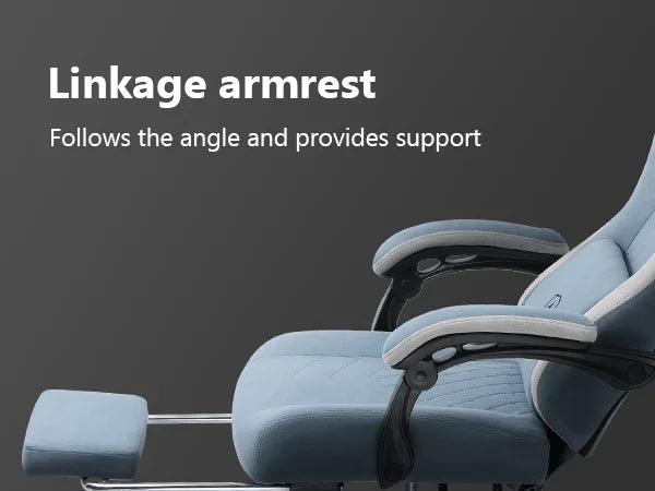 GTPLAYER Gaming Chair with Pocket Spring Cushion, Linkage Armrests & Footrest, Ergonomic Office Chair with Lumbar Support