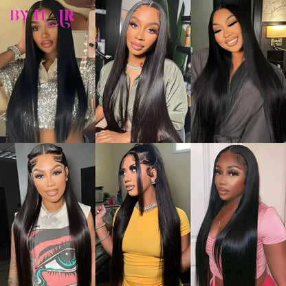 Glueless Wigs Straight Human Hair Wig 6x4 4x4 Lace Closure Pre Cut Lace Wigs Brazilian Hair Transparent Lace Wigs Drawstring Wig