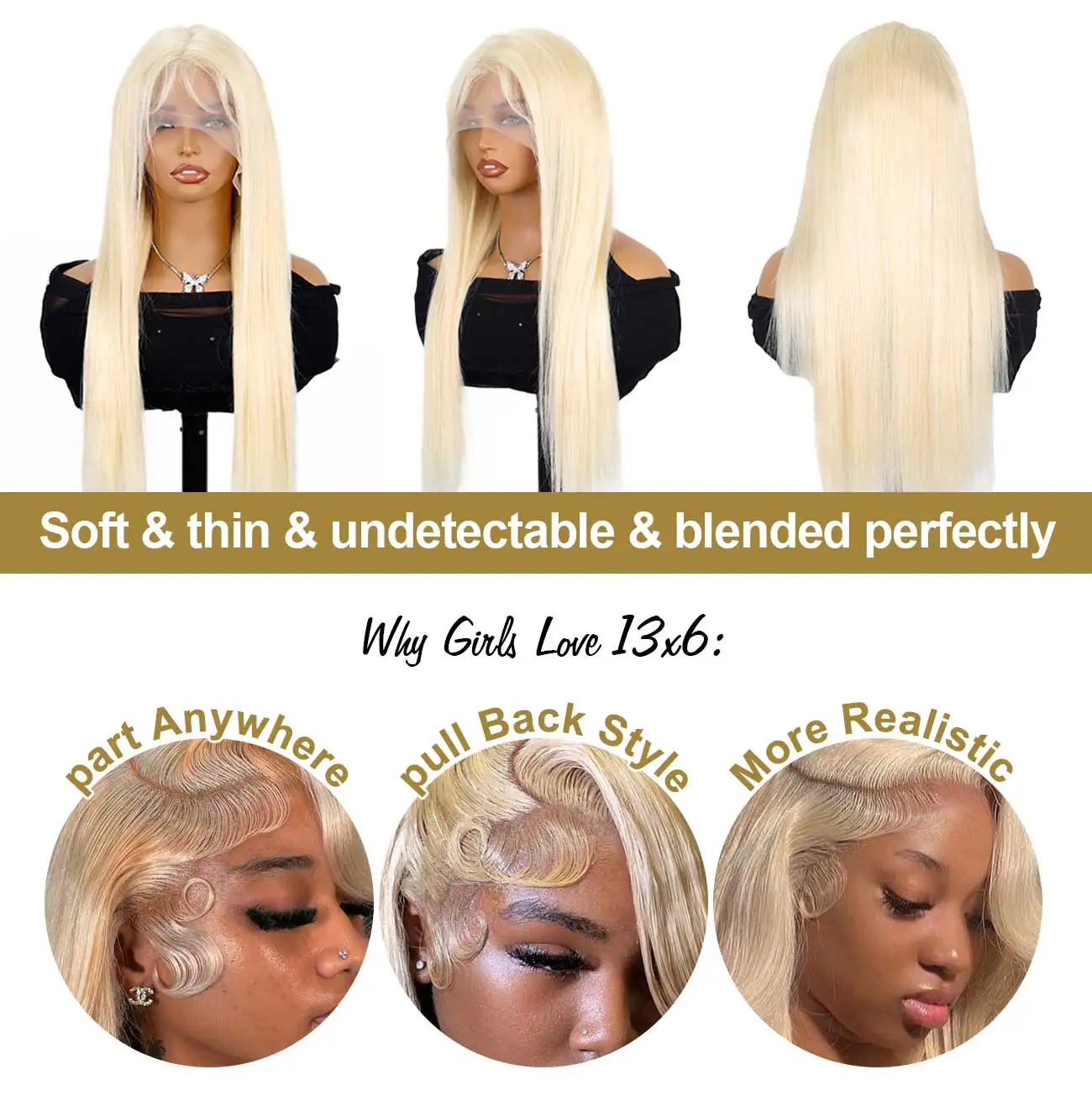 613 HD Lace Frontal Wig 13X6 Straight 100% Human Hair Wigs 40 50 Inch 13x5 Colored Blonde Lace Front Pre Plucked Human Hair Wig