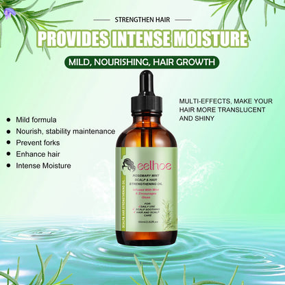 Eelhoe Rosemary Hair Care Series Promote Hair Growth Nourish Strengthen Roots Relieve Scalp Tension Dense Hair Oil With Brush