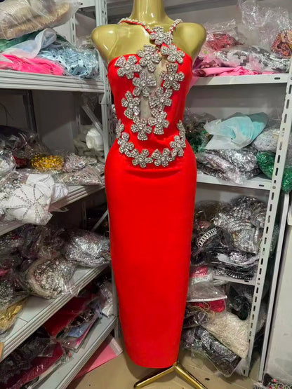High-Quality Elegant White Off-Shoulder Beaded Hollow Long Wrap Dress Women's Party Gown Fashionable Trendy Bridal Dress