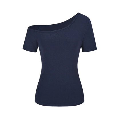 Y2k Sport Summer Off shoulder Top Women Letter Sexy Vintage 2000s Short sleeve T shirt Lady Body Basic Crop Top Female Casual