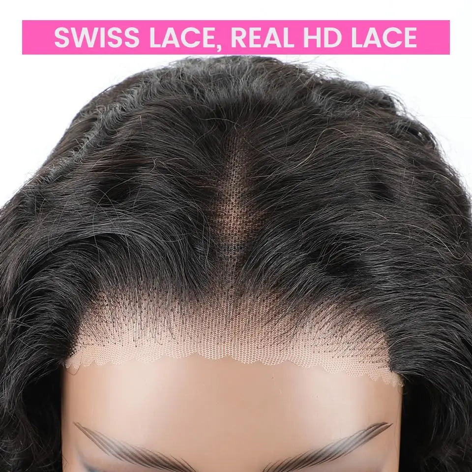 Short Bob Glueless Wigs Deep Wave Glueless Human Hair Ready To Wear 180% Pre Cut Lace 4x4 13x4 Culry Lace Front Human Hair Black