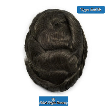 Single Knots Ultra-Thin Skin Toupee for Men Male Hair Prosthesis Premier Toupee Men's Wig 100% Human Hair Replacement System