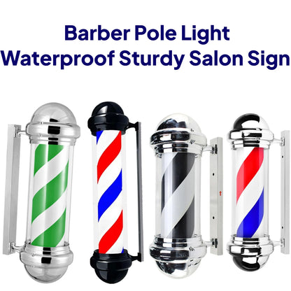 Barber Pole Rotating Light Salon LED Sign Wall Mounted Salon Light Waterproof Sturdy Barbershop Wall Hanging Salon Sign US Plug