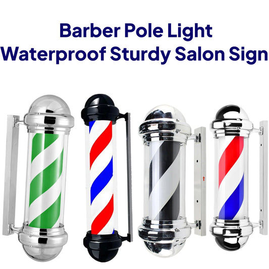 Barber Pole Rotating Light Salon LED Sign Wall Mounted Salon Light Waterproof Sturdy Barbershop Wall Hanging Salon Sign US Plug