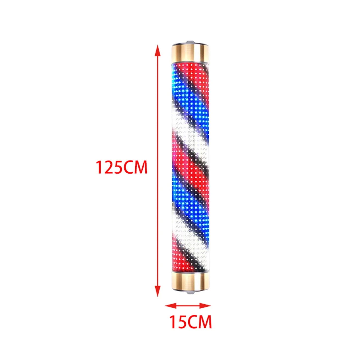 Rotating Barber Rod Lights Barber Shop Pole Waterproof Hair Salon Indoor Neon Signs Wall Mounted Hairdressing Stripes Lights
