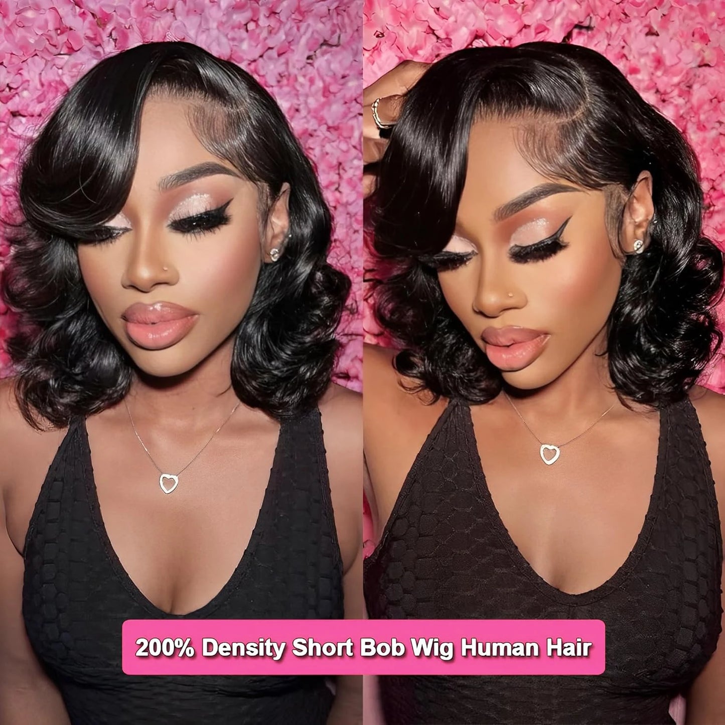 Short Bob Wigs Brazilian Body Loose Wave Human Hair 13x4 Lace Front Wigs Human Hair Pre Plucked 4x4 Lace Closure Short Bob Wigs