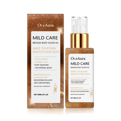 Oceaura Bronze Body Glow Oil Enhance Skin Bright Luster Deep Moisturizing Improve Roughness Softening Smoothing Body Shimmer Oil