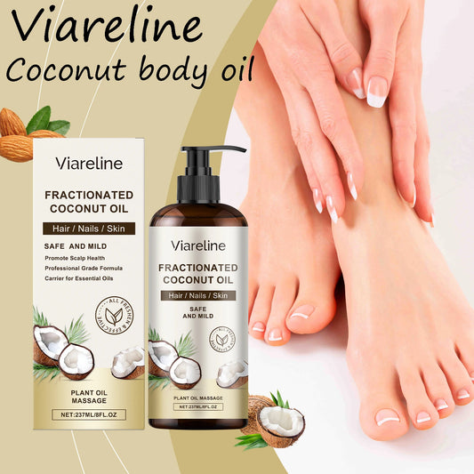 Viareline Coconut Body Essence Oil Moisturizing Massage Body Relief Soreness and Fatigue Daily Nourishing Coconut Body Oil