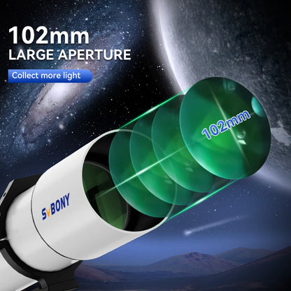 Svbony SV48P Astronomical Telescope OTA 102mm f/6.5 Refractor for Deep Sky Astrophotography 2.5" RAP Double Speed Focuser